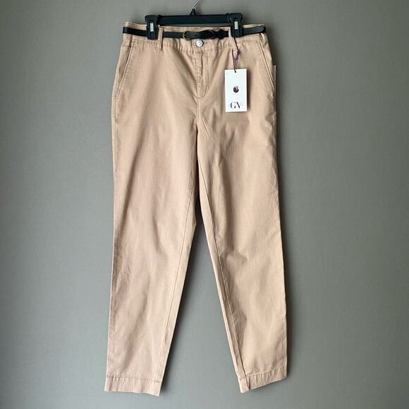 Gloria Vanderbilt sz 4 tan slimming effect slack belted‎ pants NWT - Picture 1 of 11